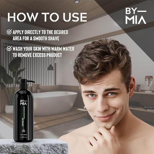 BY MIA Shaving Gel 750ml | Enriched with Aloe, Menthol, and Tea Tree Oil for Maximum Glide & Hydration | Transparent Formula for Precise Shaving - Image 4