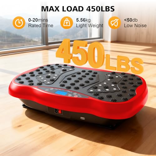 Image of Vibration Plate Exercise Machine, 10 Auto Modes /200-Levels Vibrating Plate for Lymphatic Drainage Weight Loss, 400LBS Capacity Shake Plate for Whole Body Workout for Home Gym Fitness