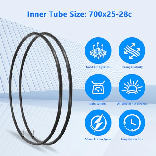 2Pcs 700x25c Tire, Road Bike Tires 700 x 25c & Inner Tubes