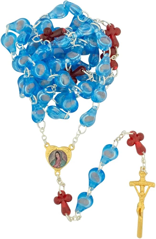Rosary For The Unborn Light Blue Plastic Hail Mary Teardrop Beads rosary-for-the-unborn-light-blue-plastic-hail-mary-teardrop-beads