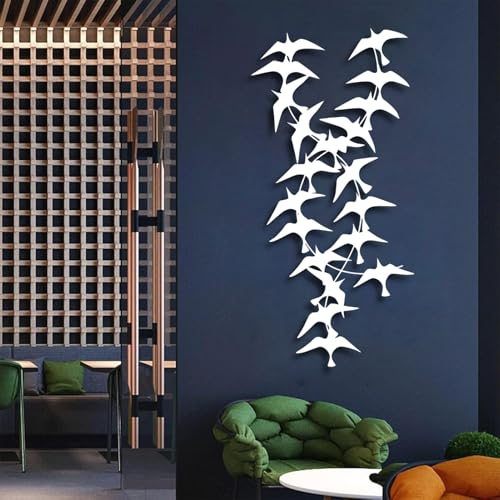 Décoration murale en métal salon et chambre au design oiseaux poétiques - 2