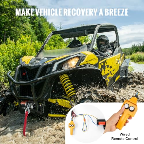 Winche eléctrico Happybuy 2000 lb 12V para ATV/UTV miniatura 5