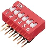 DeLOCK 10 Stück Schiebeschalter 6 Ziffern 2,54mm THT abgewinkelt rot