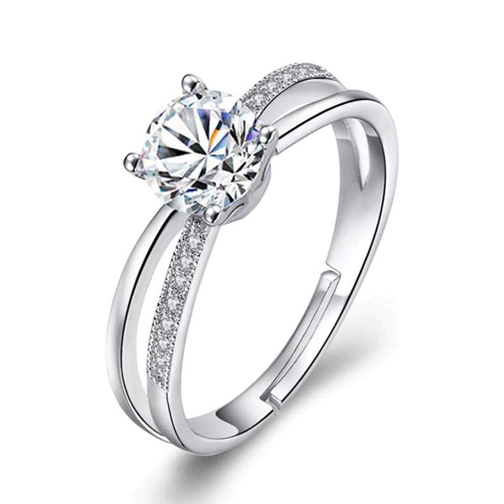 Shining Diva Fashion Valentine Gift for Girlfriend Latest Stylish Platinum Plated Adjustable Solitaire Ring for Women and Girls (r10954r) (B09R4G94XK) Amazon Price History, Amazon Price Tracker