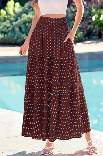 Image of CFLONGE Summer Maxi Skirts for Women 2026 Trendy Floral A Line Boho Skirt