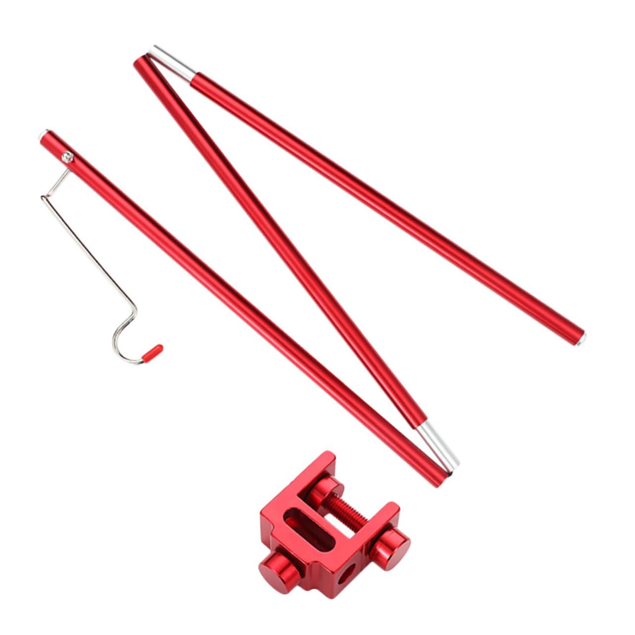 GANAZONO 1Set Portable Aluminum Alloy Camping Lamp Stand Kit Lightweight Picnic Light Pole Red for Outdoor Activities Camping Fishing and Hiking Multi Functional Design