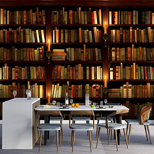 Runa Art Wallpaper 396 x 280 cm Library Non-Woven Decoration Print Wall Mural Living Room - Made in Germany - Brown 9058012a - Image 4
