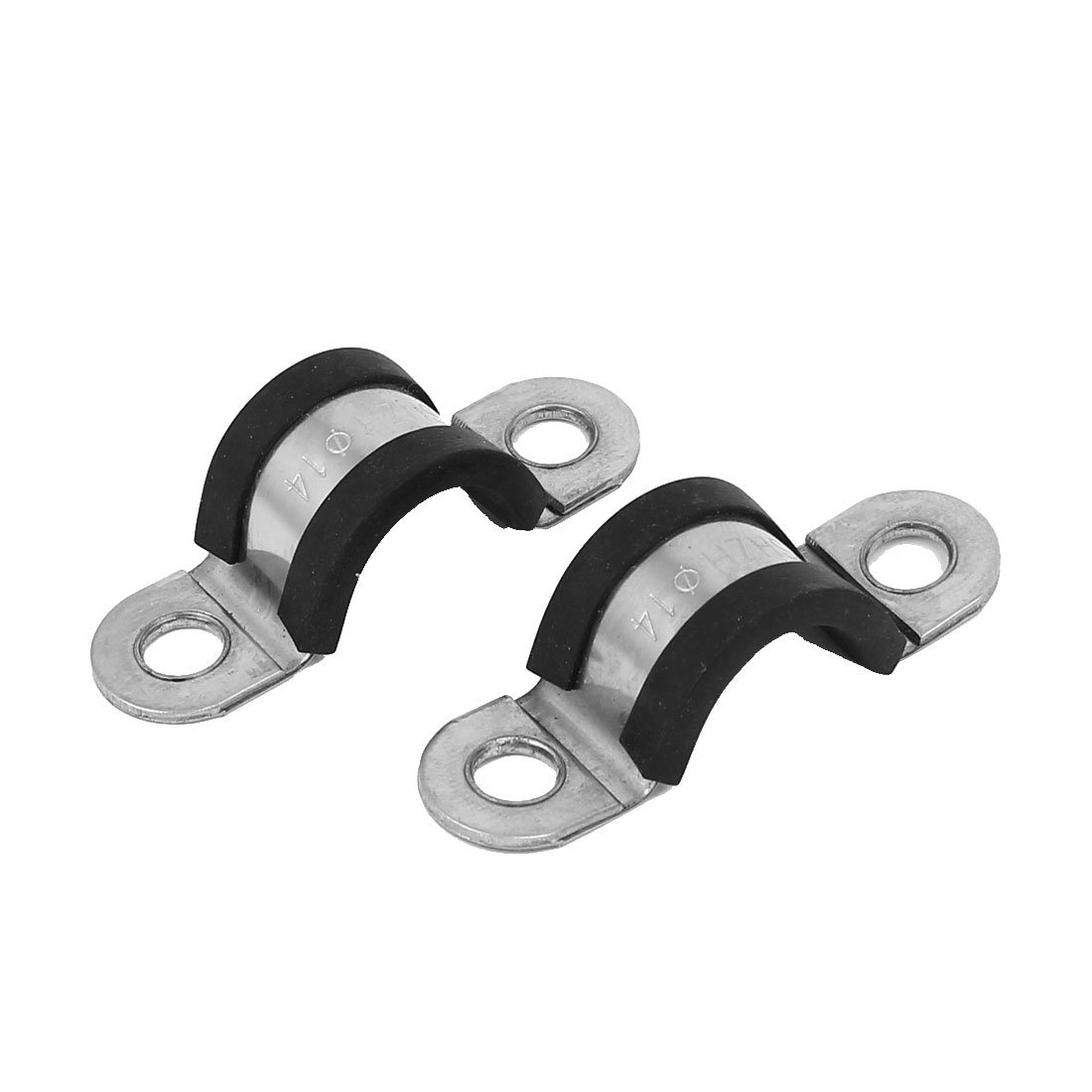 Aexit 14mm EPDM Clamps Rubber Lined Clips Cable Wire Fuel Hose Pipe Clamps Strap Clamps 5 Pcs