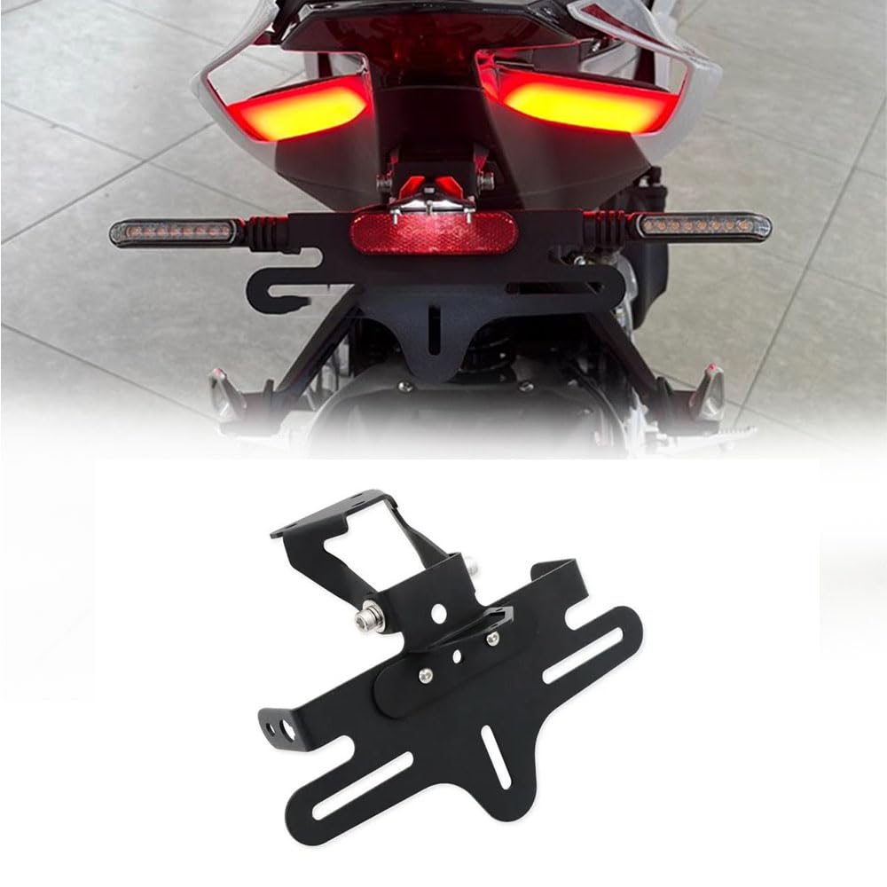 Portamatrículas de motocicleta Soporte de matrícula ajustable con luz LED para Zontes 703RR 703 RR