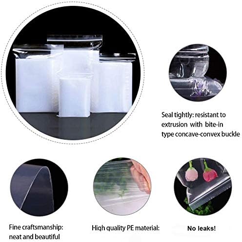 50 Assorted Reusable Strong Grip Press Seal Fridge Freezer Food Bags Small Medium and Large Clear Plastic Poly Zip Lock Perfect Kitchen Storage Jewellery Cookies Sweets DIY Craft 3 Sizes BPA Free