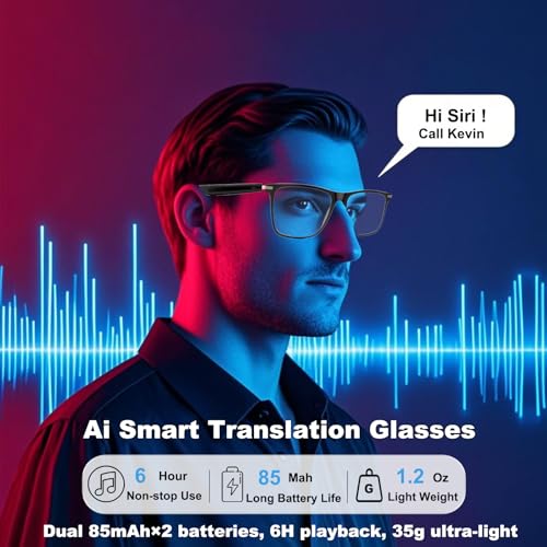 Ai Translation Smart Glasses with Chat GPT Bluetooth for Men Women with 164 Language Color-Change Lens Clear Headphone with Speaker Sunglasses, Travel Meeting Trade Business - Image 5
