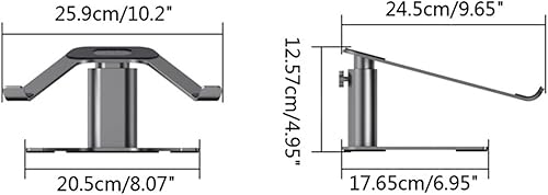 Miniatura 3 de Soporte portátil de aleación de aluminio de 11 a 18 pulgadas para computadora portátil con base portátil para soporte de computadora antideslizante