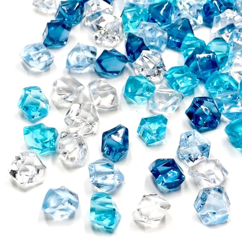 GYSRXS 415 Pièces Acrylique Pierres de Glace Faux Cristaux en Vrac Transparent Faux Diamant Acrylique pour Decoration Mariage,Décoration de Vase,Décoration...