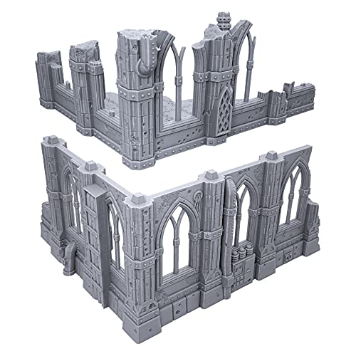 Gothic Sci-Fi Ruins by Terrain4Print (Set A), 3D Printed Tabletop RPG Scenery and Wargame Terrain for 28mm Miniatures