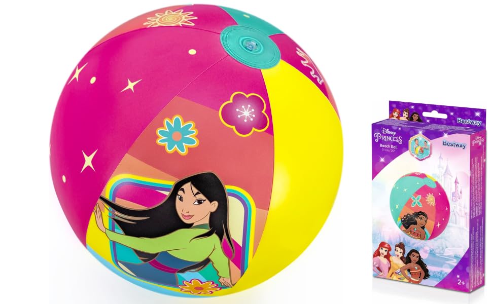 ICMinds Gifts Beach balls inflatable kid character blow up beach ball with disney princess character - swimming pool or beach ball games 20 beach ball for kids adults and family fun