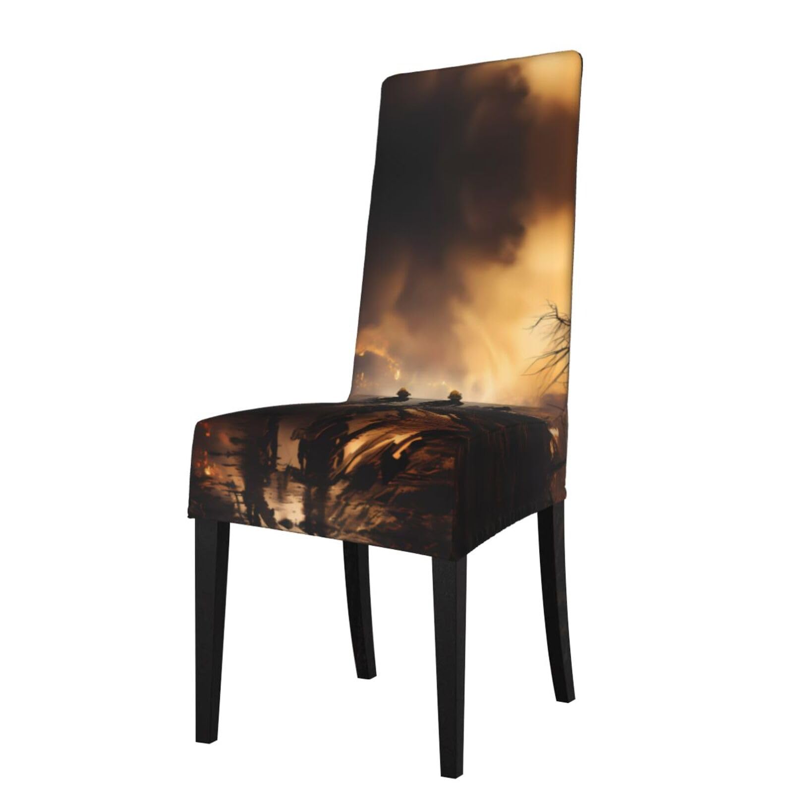 HLSBSSL Firefighters fighting fires Printed dining chair covers, wrinkle-resistant and iron-free, suitable for hotels, banquets, and conferences