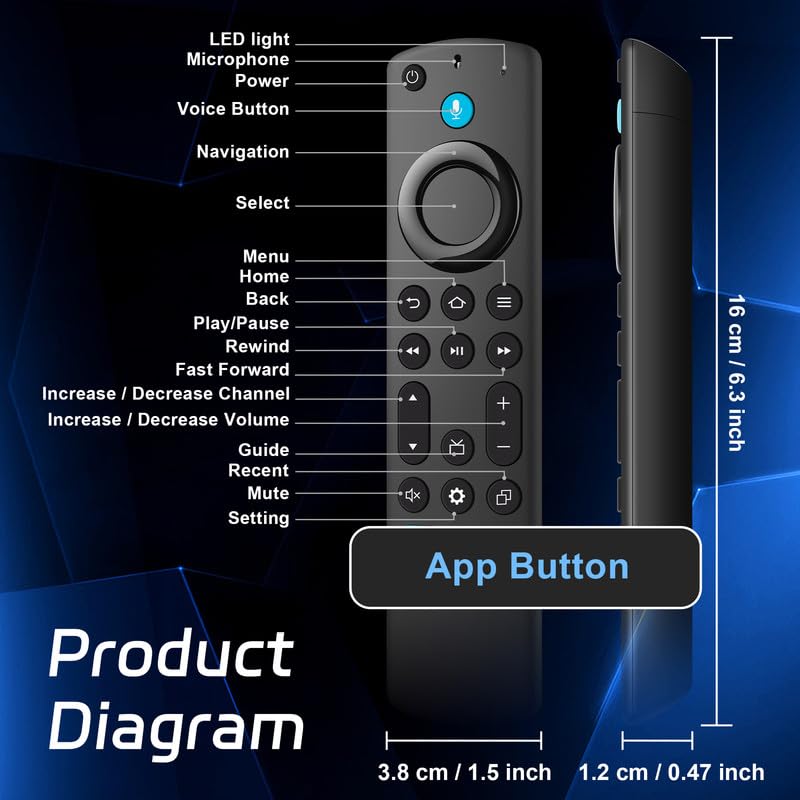 Image of Replacement Vioce Remote for Fire Smart TV Stick (2nd /3rd Gen) /4K Max /Lite, Universal Remote Compatible with Insignia, Pioneer QLED, Hisense, Stick 4K & TVs Cube, for Smart TV 3rd Gen