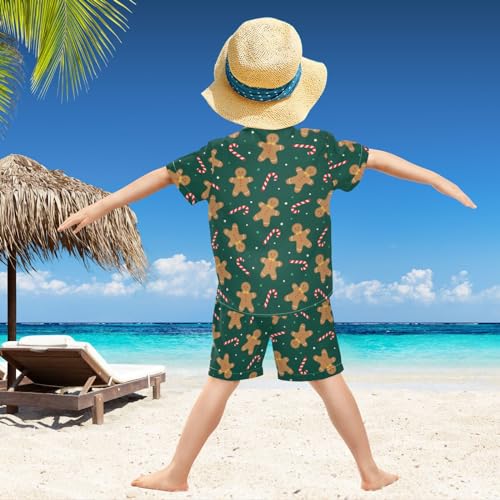 Image of visesunny Boy Floral Short Sleeve Button Down Shirt & Casual Shorts Set Summer Outfits 3-10 Years Clothes