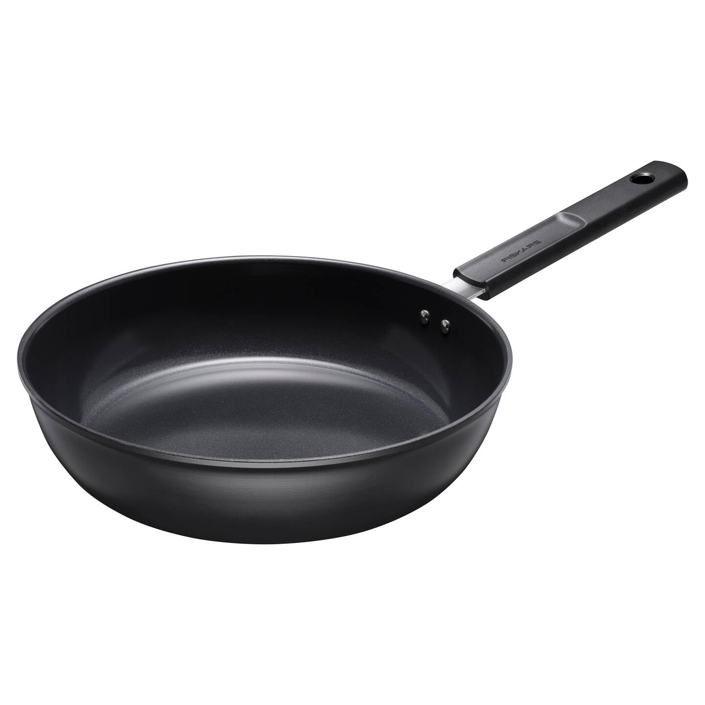 Fiskars Padella con Coperchio, Hard Face, Diametro 28 cm | Capacità: 3,5 litri, Rivestimento Antiaderente, Resistente ai Graffi, Alluminio/Plastica, Nero, 1075530
