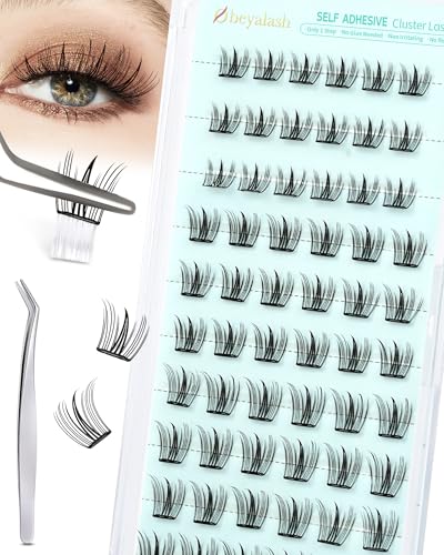 Obeyalash Ciglia Finte Ciuffetti Autoadesive Ciglia Finte Senza Colla Extension Ciglia Leggero 60 pezzi Naturali Ciglia Ciuffetti Pre Glue Cluster Lashes (set-1)