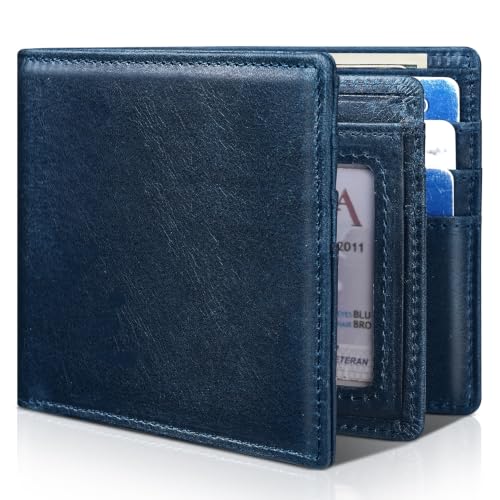Image of Artpaxy Mens Wallet Bifold Genuine Leather RFID Blocking Wallet for Men with 1 ID Window 13 Card Holders 2 cash pockets 1 Gift Box