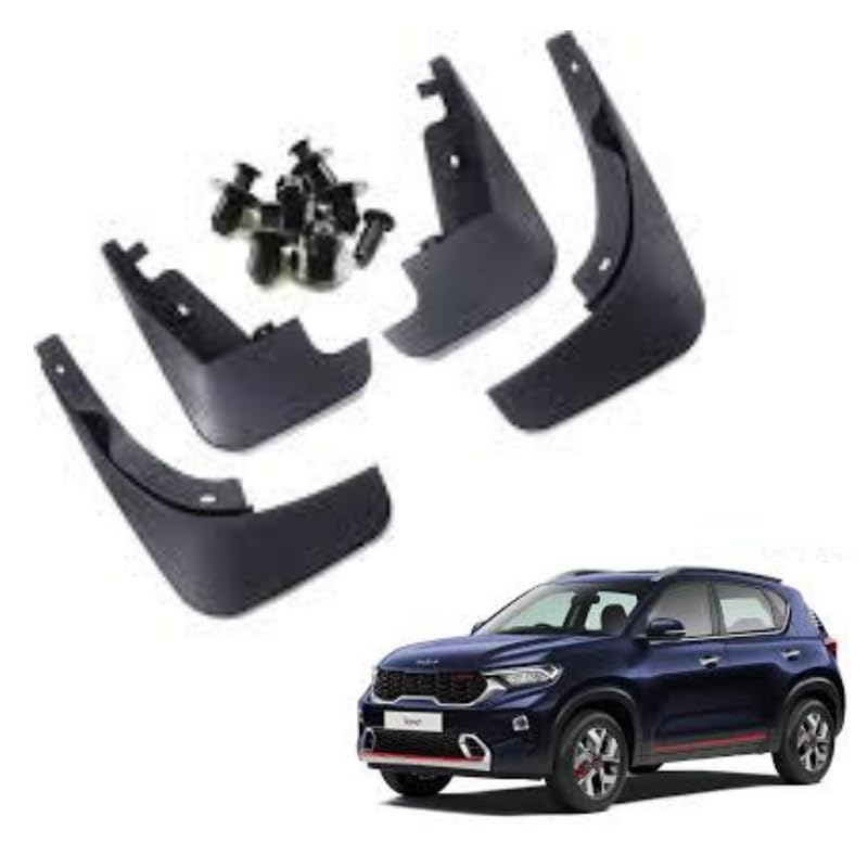 Autokaar OE Type/Box Type Car Mud Flap for Kia Sonet, Black