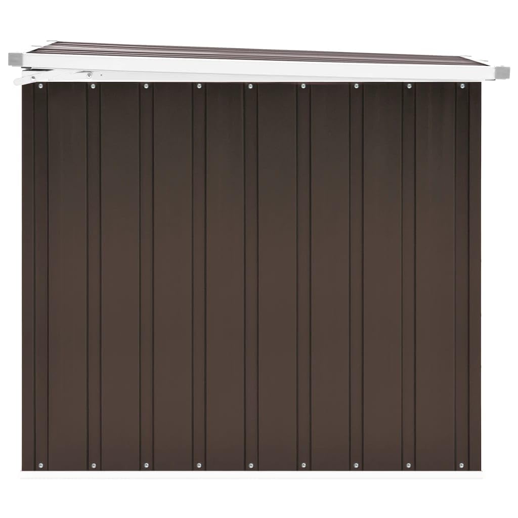 Gartenbox 149 x 99 x 93 cm Terrassenmöbel Schrank für Pool Terrasse Zubehör Behälter für Garten Terrasse Bench Möbel Balkon Schrank Außen Braun Stahl, Kunststoff