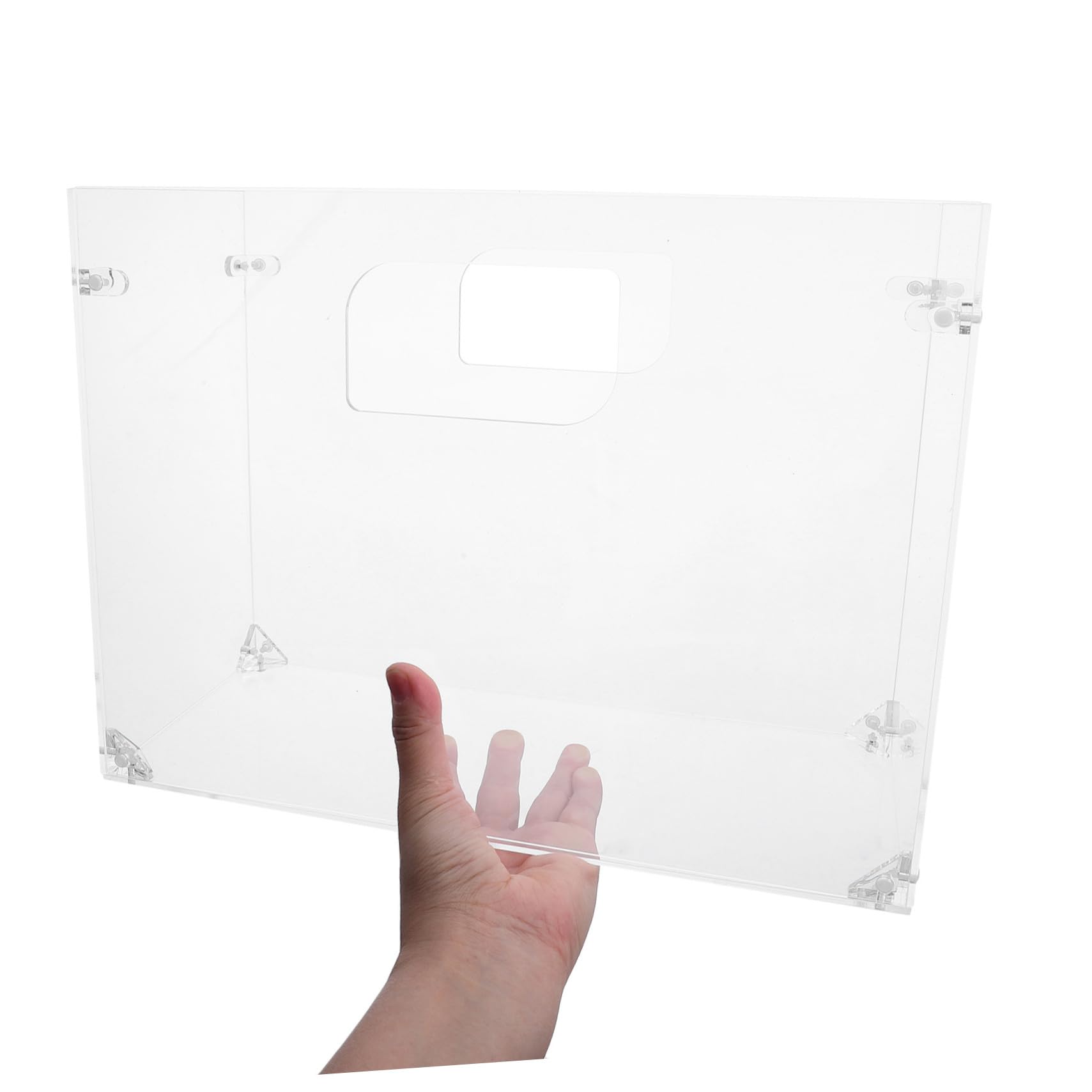 Homoyoyo Caja de Archivos Transparente de Acrílico para Almacenamiento de Documentos de Oficina Organizador de Archivos de Escritorio Vertical para Libros de Papel y Papelería para Oficina