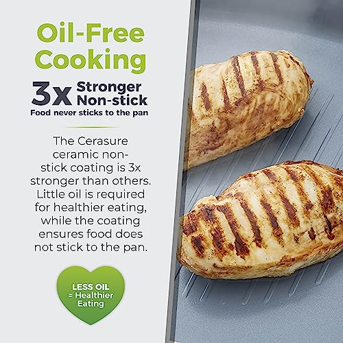 Tower Cerasure 28cm Grill Pan with Non-Stick Coating, Suitable for All Hob Types, Graphite - Image 5