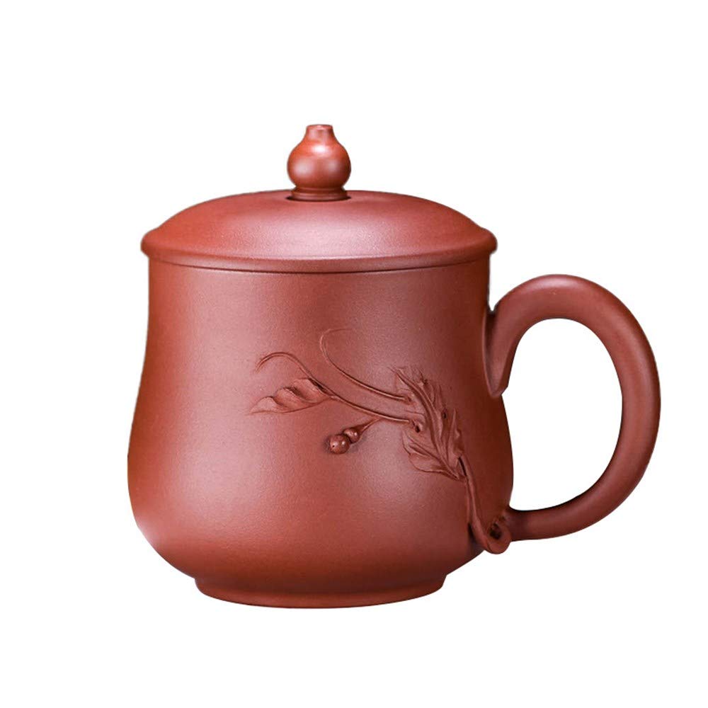 Kung Fu Tea Cup With Porcelain Lid, Handmade Purple Sand Cup With Lid, Egg-Shaped, Suitable For Personal Health Preservation And Business Gifting