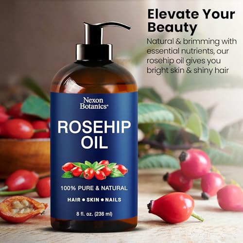 Rosehip Oil for Face 8 fl oz - Rosehip Seed Oil for Gua Sha, Massage, and Skin Care - Aceite de Rosa Mosqueta - Nexon Botanics - Thumbnail 2