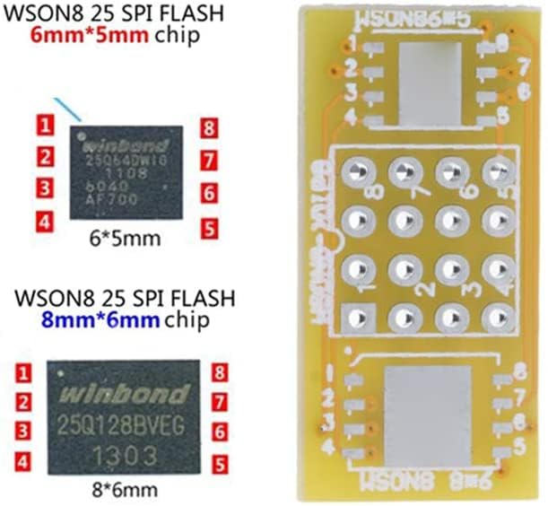 SATKIT Adattatore WSON8 DIP8 per Chip QFN8 DFN8 MLF8 Programmatori TL866II Plus RT809H RT809F 8 Pin