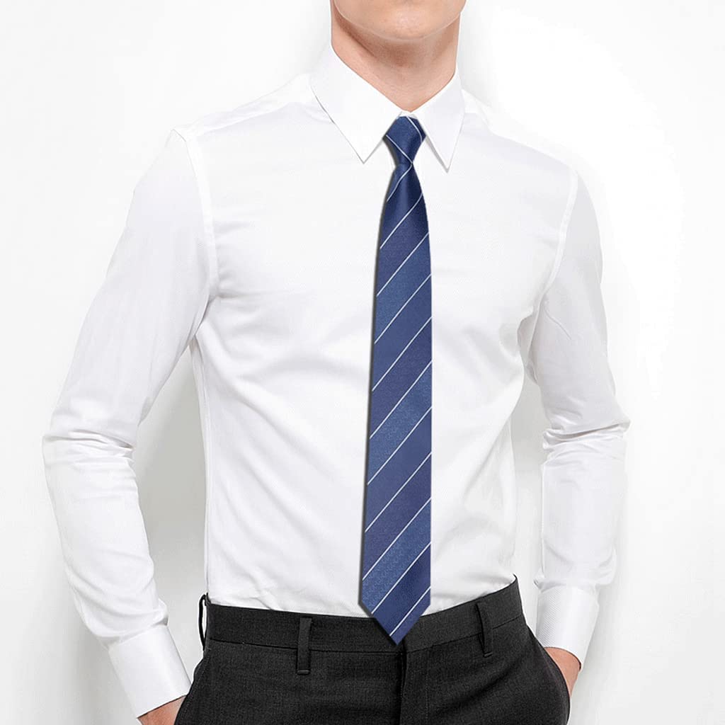 Corbatas. Corbatas de Hombre Corbata de Negocios 100% poliéster Formal Hecha a Mano clásica Corbata de Novio de Boda Informal(Blue)