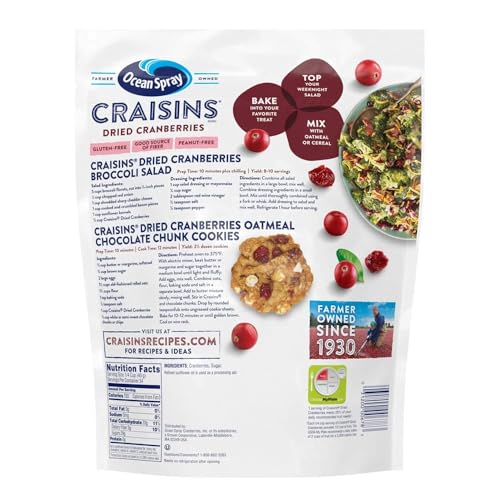 Image of Ocean Spray Craisins Original Dried Cranberries, Dried Fruit, 48oz (Pack of 2)