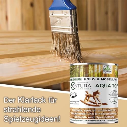 Klarlack für Holz, Contura Lack für Kinderspielzeug und Kindermöbel 750ml