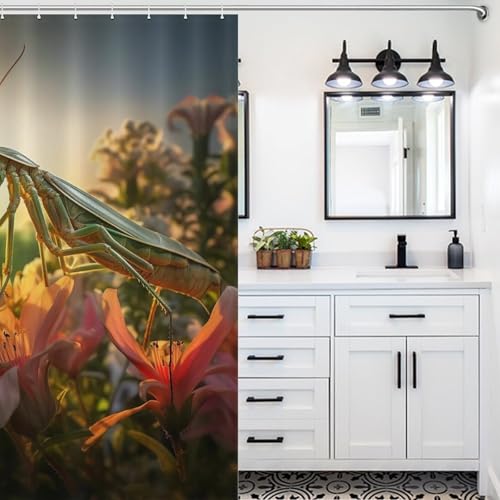Rideau de douche imperméable en polyester lavable MFourmiis 168x183 cm pour baignoire - 5