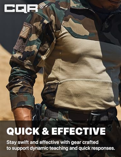 Image of CQR Men's Tactical Combat Shirt, 1 /4 Zip Long Sleeve Breathable Military BDU Training Top for Shooting, Hunting, Range Use