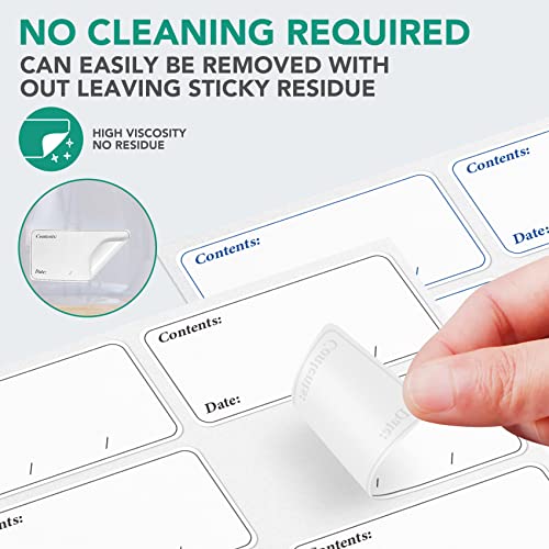 Freezer Labels, Pack Of 200, Easy To Peel, Food Label Stickers For Food Storage Boxes, Jars, Waterproof, Leaves No Sticky Residue After Use, 3*6Cm #TOP3