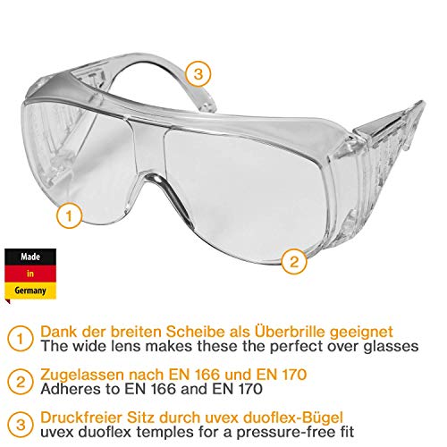 Uvex 9161014 Schutzbrille - Ãberbrille für Labor & Arbeit – Bild 3