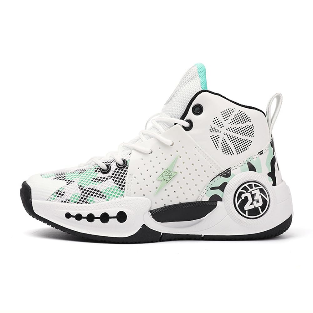 Hixingo Chaussure de Basketball Enfant Garçon Filles Sneakers Baskets, Baskets de Basket-Bal Unisexe Antidérapant Moyenne Chaussures de Sport pour Homme Femme 31-41 EU