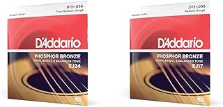 D'Addario True Medium 13-56 Acoustic Guitar Strings - Phosphor Bronze & EJ17 Phosphor Bronze Medium (.013-.056) Acoustic Guitar Strings