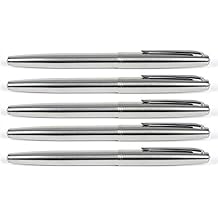 Gullor 5 PCS Stainless Steel EF Nib Classic Fountain Pens Set with Ink Converters