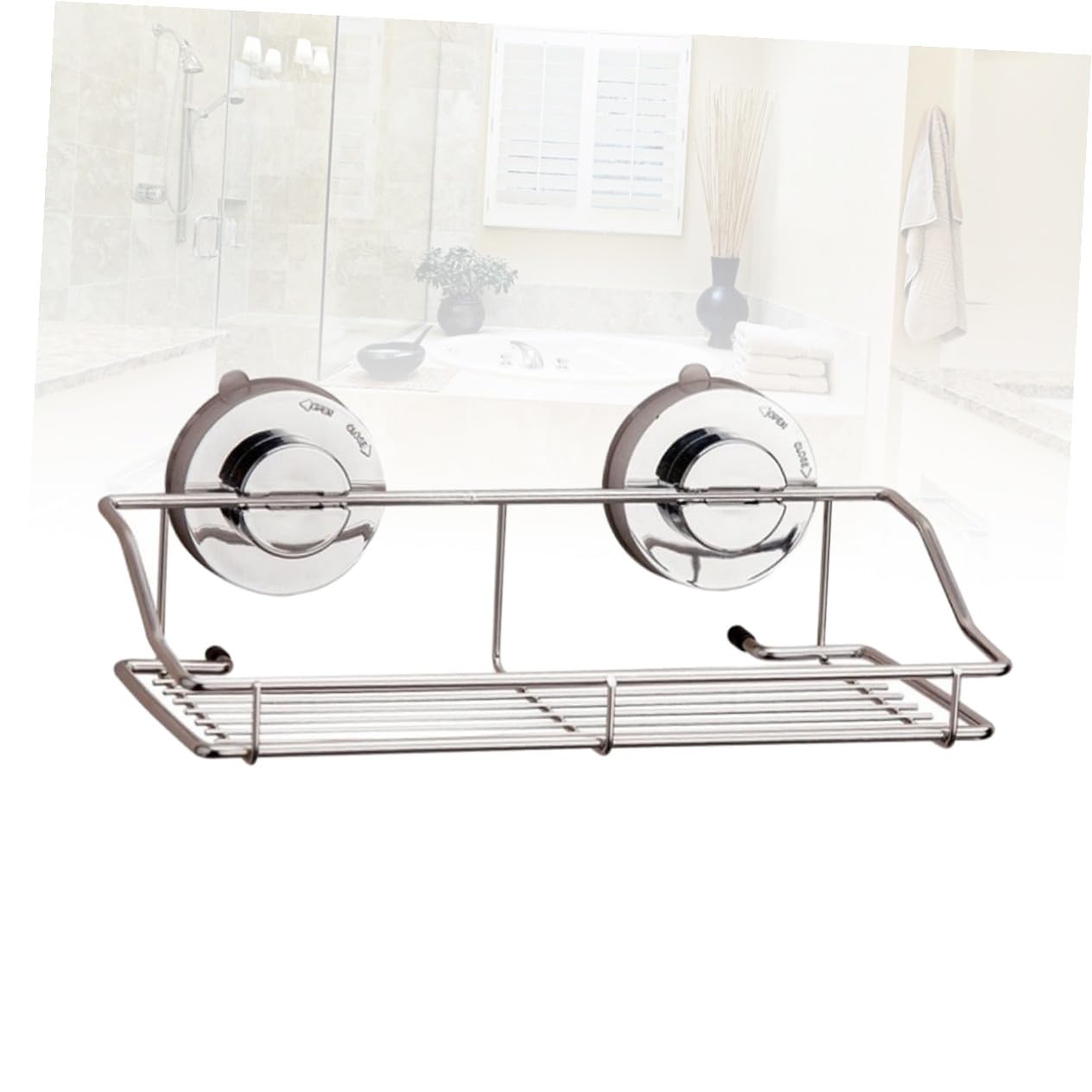 ABOOFAN Cestino Portaoggetti in Metallo Argento Super Ventosa senza Fori Organizer per Cucina e Moderno