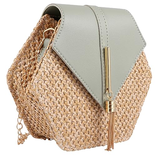 Healvian 1 Pieza Mochila Bolsa De Mensajero Bolso De Hombro Con Borla Bandolera Verde