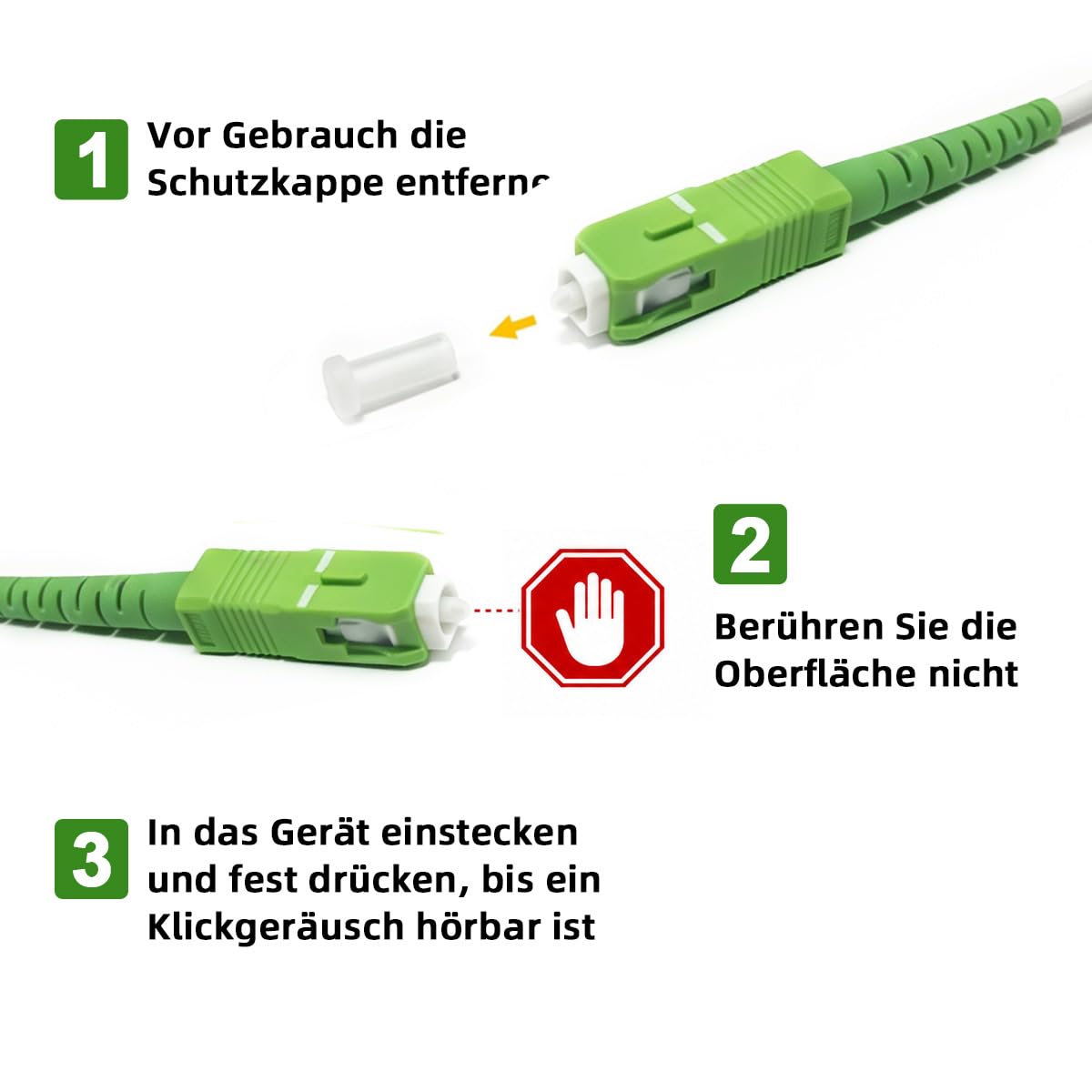 OS2 Gepanzertes LWL Kabel LC/APC auf SC/APC mit Adapter, 50m