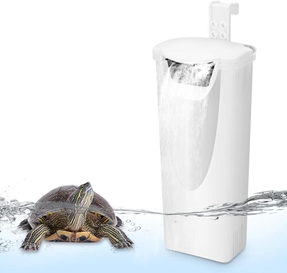 Silent Internal Aquarium Filter - Waterfall Turtle Filter with 3W Low Level Water Clean Pump Filtration for Small Fish Tank Aquariums