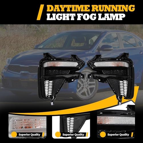 Jecoupoon 4Pcs DRL Fog Light Compatible with Forte 2019 2020 Pair Fog Lamp by Jecoupoon - Used condition - Image 5
