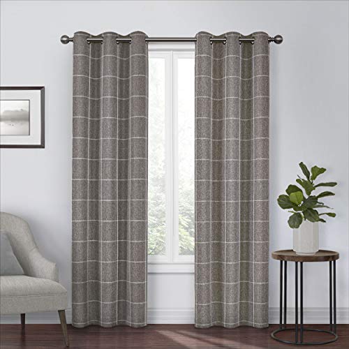 Rideaux à œillets Eclipse Peconic chocolat 94x160 cm pour la chambre