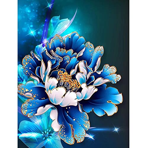Point de Croix Peinture Strass Complète Pivoine 5D pour Décorer un Mur de Salon