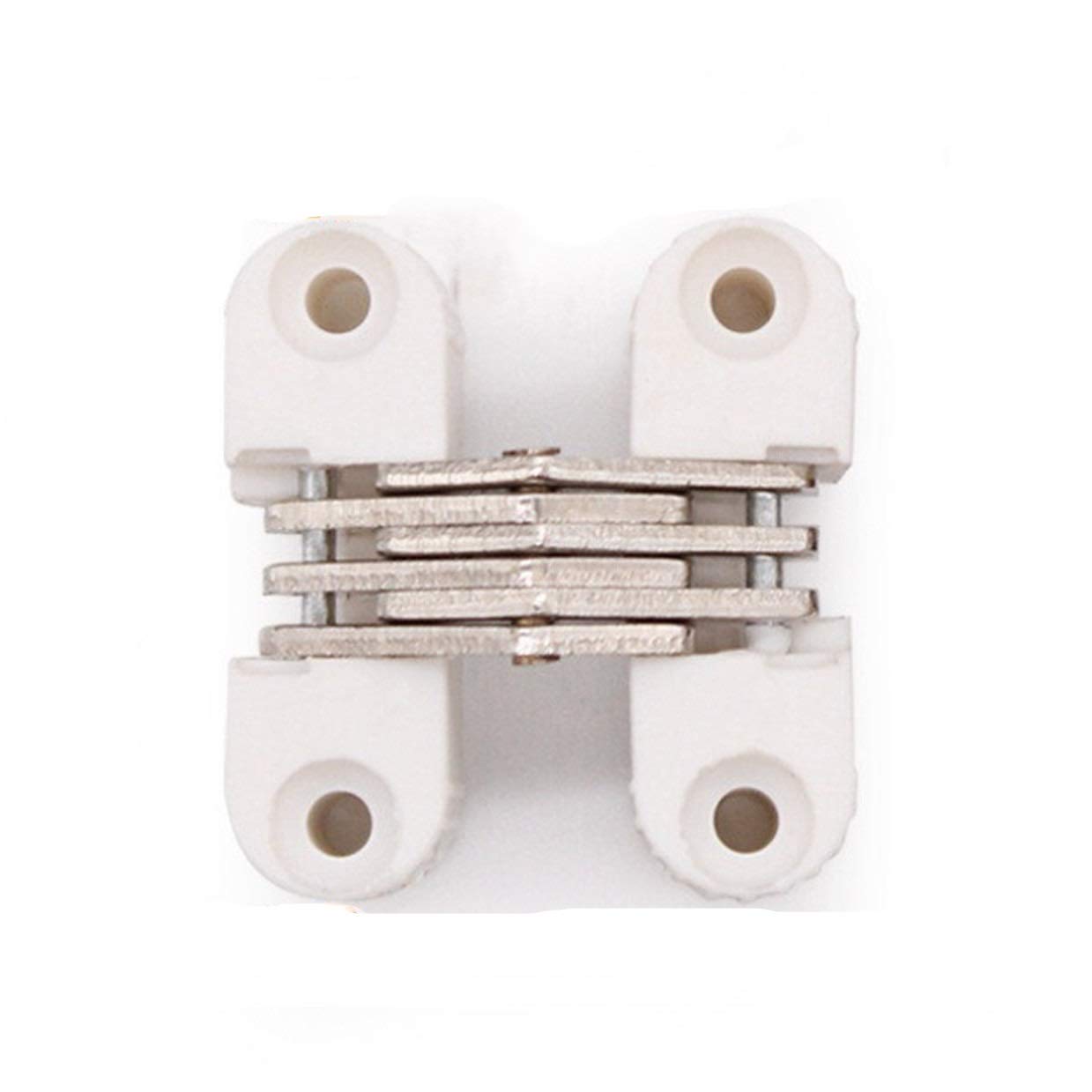 4PCS Hidden Hinges 33x11mm Folding Plastic Cross Hinges for Doors and Windows Dining Table Furniture Hardware Accessories(White)